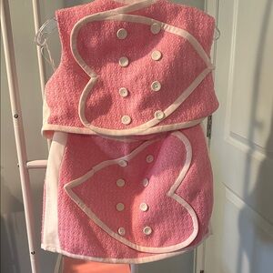 Pink Heart Top and Skirt Set